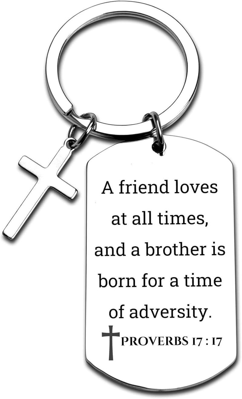 GiftYou Inspirational Scripture Metal Key Chains with Cross Pendant - Bible Verse Keychain Religious Gift for Christian - Image 1